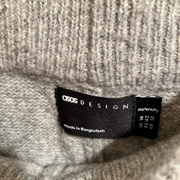 ASOS DESIGN Maternity knit pants with contrast tie in gray - Picture 7 of 7